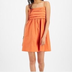 Orange Kit + Sky Babydoll Mini Dress